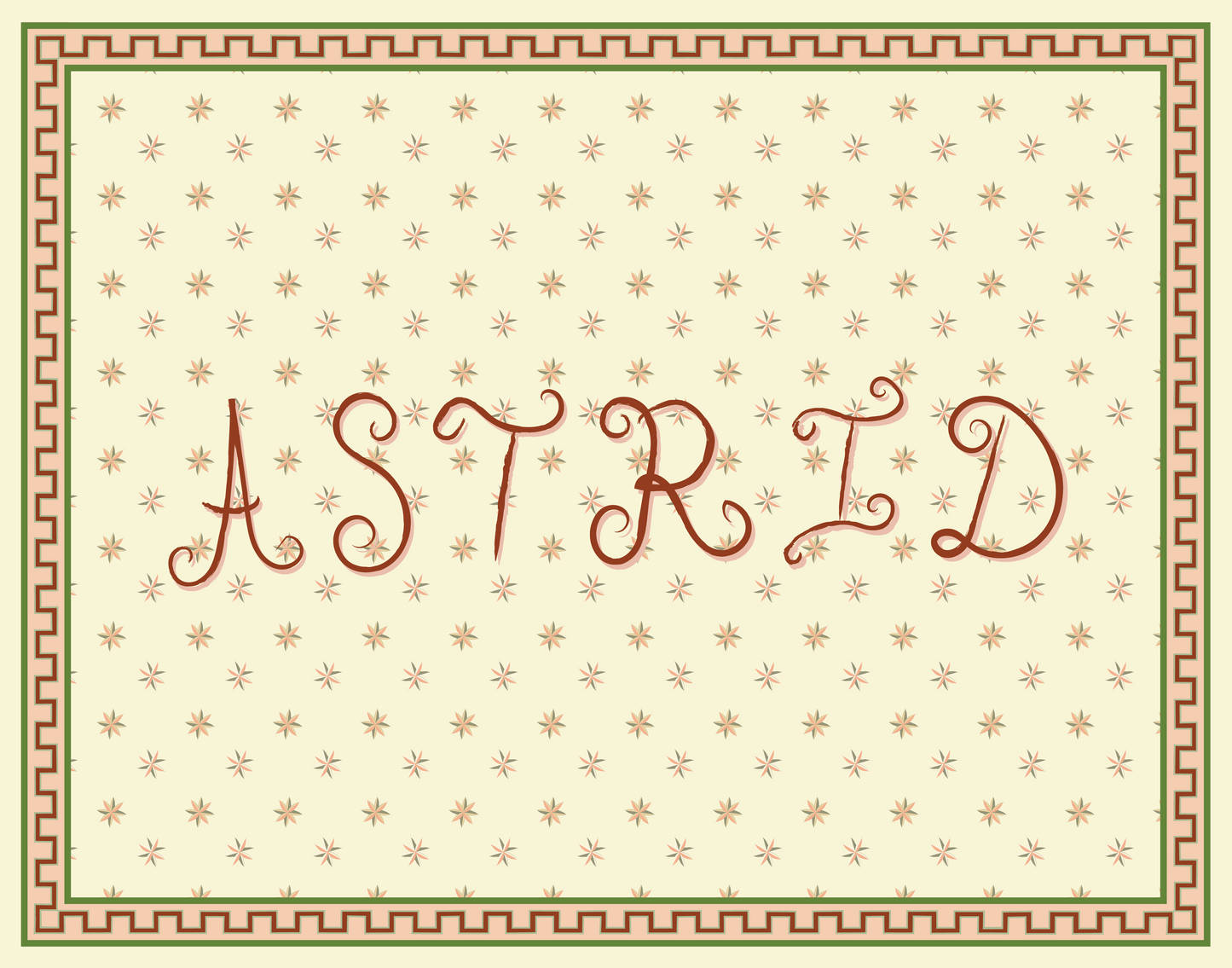 Red Name Sign With Border Art Print