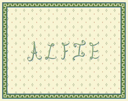 Green Name Sign With Border Art Print